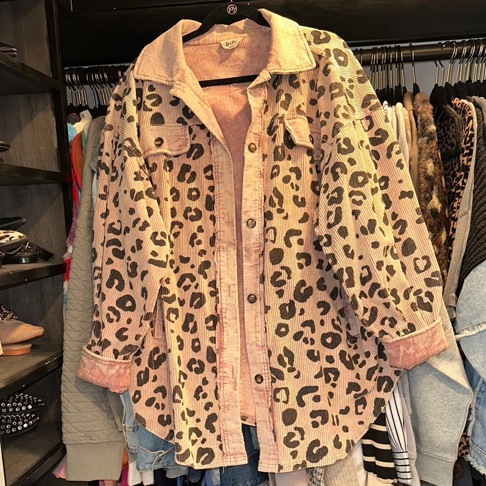 BiBi Pink Leopard Utility Jacket